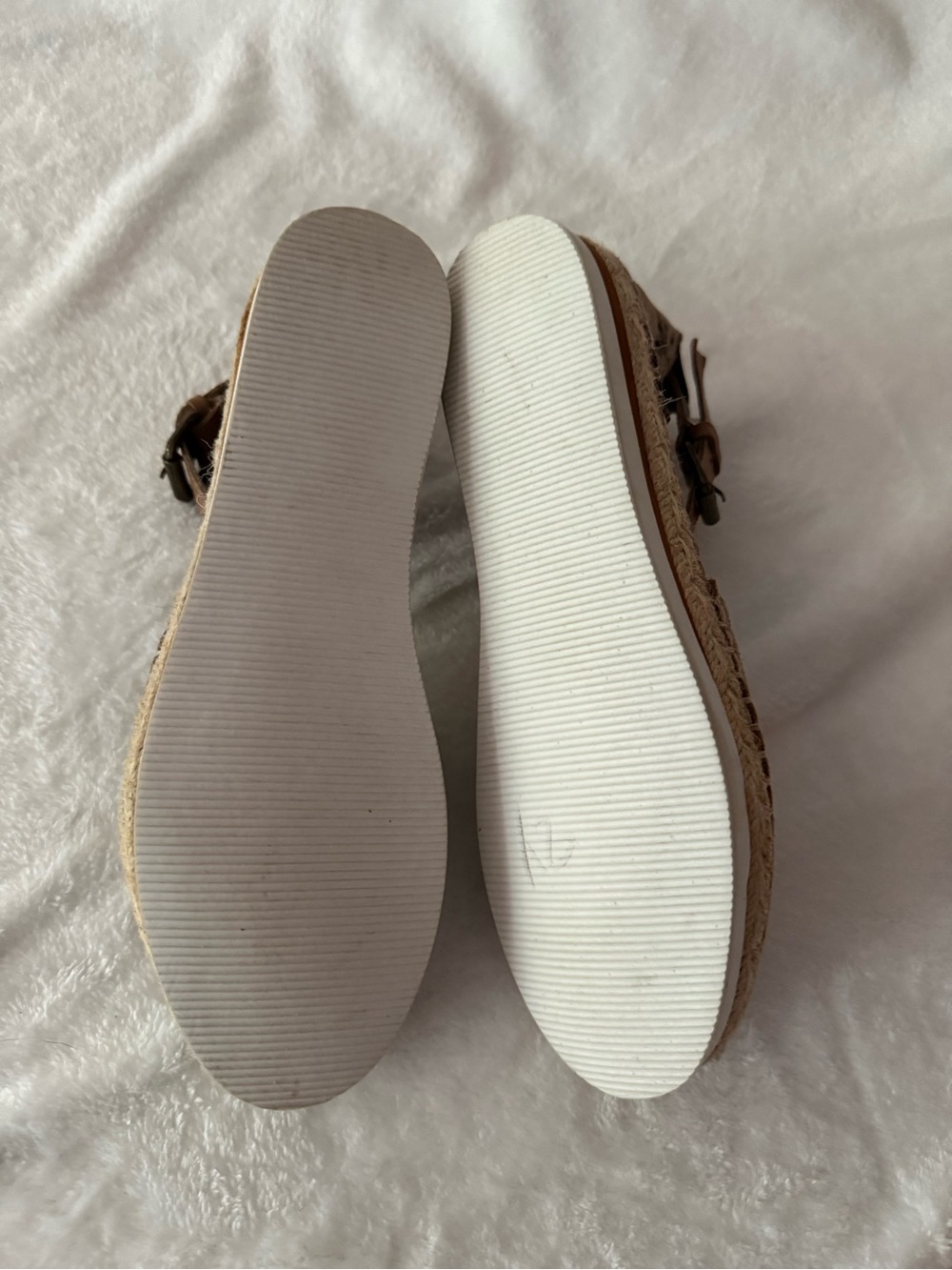 Crown Vintage Soft Camel/Tan Suede Espadrille Crochet Boho Shoes 9 - Picture 6 of 6